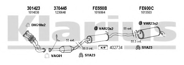 KLARIUS 361237U Exhaust System